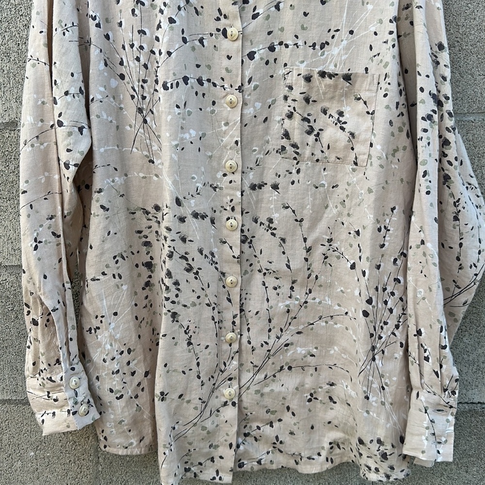 Flax %100 Lenin Button Down Shirt small (runs big) - Picture 5 of 7